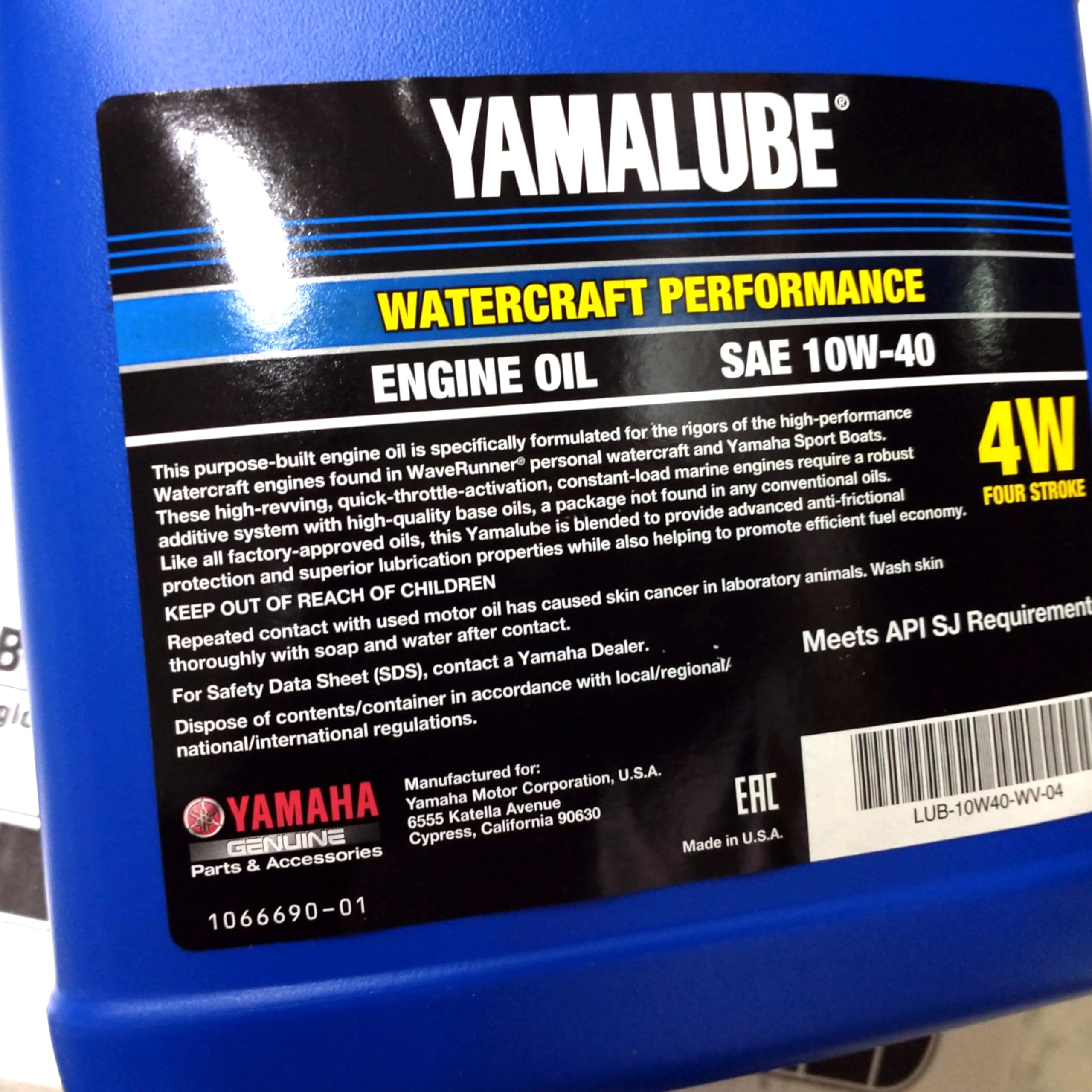 Yamaha Yamalube Mineral 4W Marine All Purpose Engine Oil, #LUB-10W40-WV-04 - Image 4